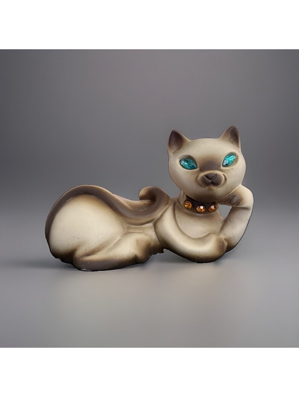 Vintage Roselane California Siamese Sparkler Cat-Blue Rhinestone Eyes Collar 50s